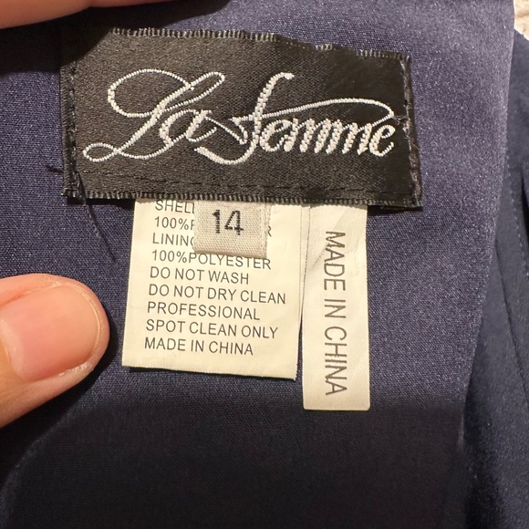 La Femme Midnight Blue Sparkle Maxi Dress - Picture 9 of 10